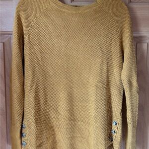 Women's Mustard Sweater with Button Detail